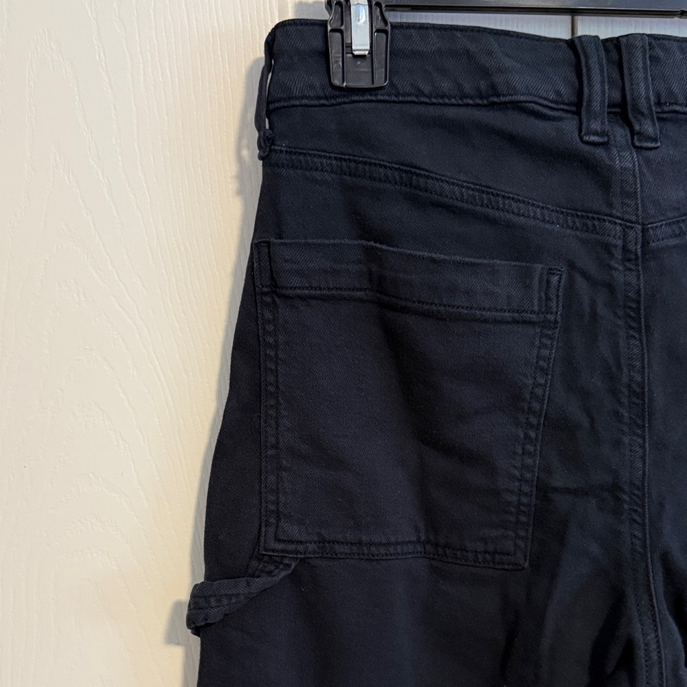 American Eagle Black Cropped Wide-Leg carpenter Pants, size 6 - Picture 8 of 10